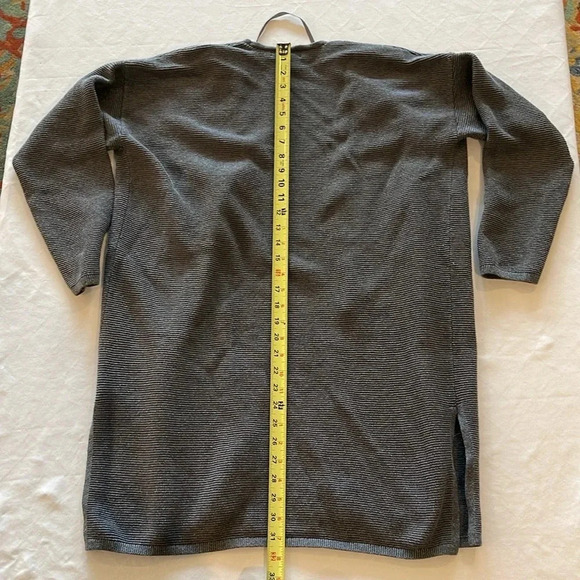 BANANA Republic Ribbed Open Front Cardigan large gray super cute EUC - Picture 5 of 5